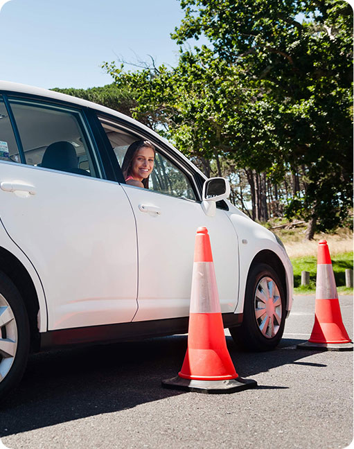 Learn driving in trainer car